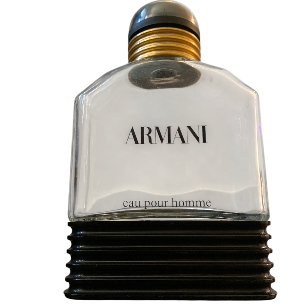 Giorgio Armani Black and Gold Perfume Bottle with Luxurious Accents